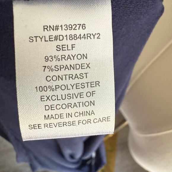 Daniel Rainn Anthropologie Navy Blue Sheer Yoke Long Sleeve Blouse Women M - Picture 10 of 10